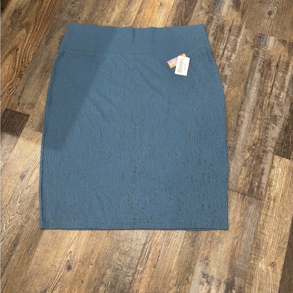 🐾 LuLaRoe Textured Blue Pencil Skirt: Size 3XL 🐾